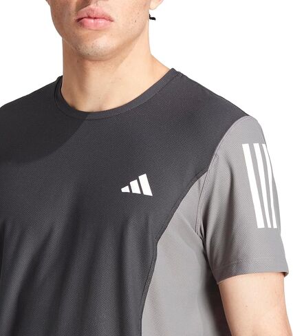 adidas Men's Own The Run Colorblock T-Shirt, Black/Halo Silver/Grey in Saudi Arabia