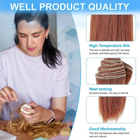 PATIKIL 15cm Doll Hair Wefts, 6Pcs Soft Synthetic Straight Hair Doll Wigs Doll Hair Extensions Accessories for Doll Making DIY Craft, Multicolor 6 in Saudi Arabia