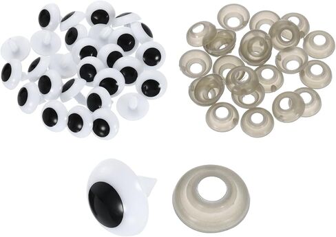uxcell 100 Pcs Safety Eyes for Crocheting, 20mm Plastic Crochet Eyes Round Craft Eye with Washers for DIY Arts Crafts Stuffed Animals Bears Making, White in Saudi Arabia