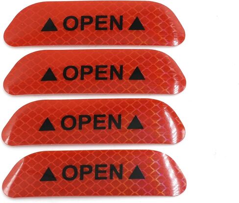 uxcell Car Door Stickers Silver Tone Open Sign Reflective Safety Warning Tape Decal 4pcs in Saudi Arabia