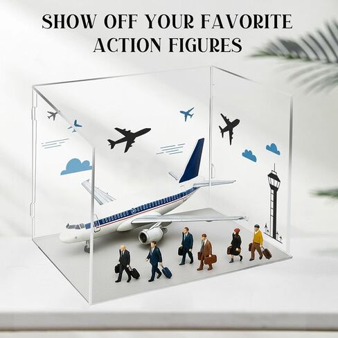 Chunful 5 Sides Acrylic Diorama Kit Large Display Boxes for Dollhouse Room Box Miniatures Figures Collectibles Unfinished 11.8 x 8.3 x 8.7 Inch, Quick Install for DIY Crafts Model Toys in Saudi Arabia