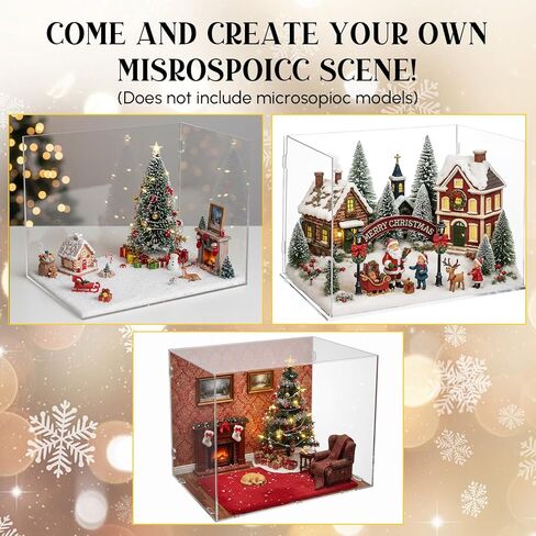 Chunful 5 Sides Acrylic Diorama Kit Large Display Boxes for Dollhouse Room Box Miniatures Figures Collectibles Unfinished 11.8 x 8.3 x 8.7 Inch, Quick Install for DIY Crafts Model Toys in Saudi Arabia