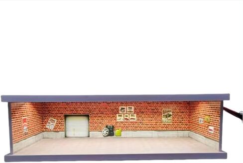1/43 Diorama Car Garage Model,for 1/43 die-cast Model Car Display,City Car Parking Lot Scene Display Model,with LED Light and Acrylic Cover (MJ-09) in Saudi Arabia