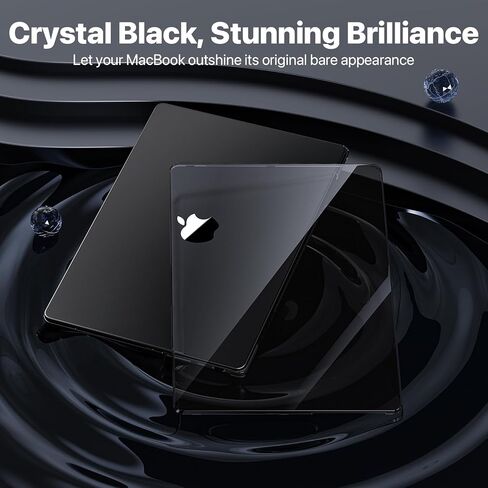 حافظة لجهاز MacBook Pro 16 بوصة 2024-2021 M4 M3 M2 M1 Pro/Max [رائعة 100% أسود كريستالي] [تغطية كاملة للزاوية] لـ A3403 A3186 A2991 A2780 A2485 غطاء كمبيوتر محمول واقٍ صلب - أسود كريستالي in Kuwait