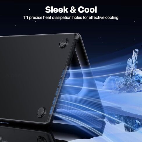 حافظة لجهاز MacBook Pro 16 بوصة 2024-2021 M4 M3 M2 M1 Pro/Max [رائعة 100% أسود كريستالي] [تغطية كاملة للزاوية] لـ A3403 A3186 A2991 A2780 A2485 غطاء كمبيوتر محمول واقٍ صلب - أسود كريستالي in Kuwait