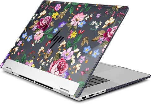 حافظة شفافة مبتكرة لجهاز الكمبيوتر المحمول HP Envy x360 2 في 1 مقاس 16 بوصة (2024/2025) متوافقة مع 16-ACxxxx / 16-ADxxxx، غطاء حماية نحيف خفيف الوزن بنمط فني، قوس وردي in Kuwait