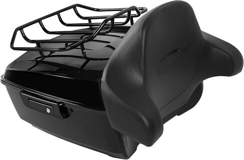 XMT-MOTO حقيبة سفر Vivid Black King Tour + رف أمتعة + مسند ظهر مناسب لدراجة Harley 2014-في وقت لاحق بجولة Road King Road Glide Street Glide in Saudi Arabia