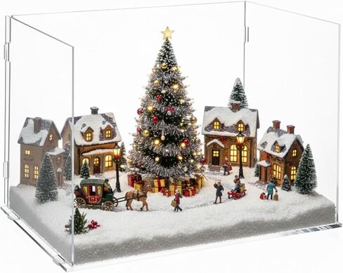 Chunful 5 Sides Acrylic Diorama Kit Large Display Boxes for Dollhouse Room Box Miniatures Figures Collectibles Unfinished 11.8 x 8.3 x 8.7 Inch, Quick Install for DIY Crafts Model Toys in Saudi Arabia