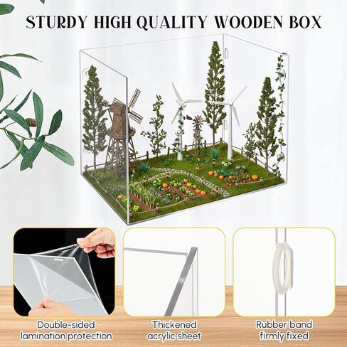 Chunful 5 Sides Acrylic Diorama Kit Large Display Boxes for Dollhouse Room Box Miniatures Figures Collectibles Unfinished 11.8 x 8.3 x 8.7 Inch, Quick Install for DIY Crafts Model Toys in Saudi Arabia