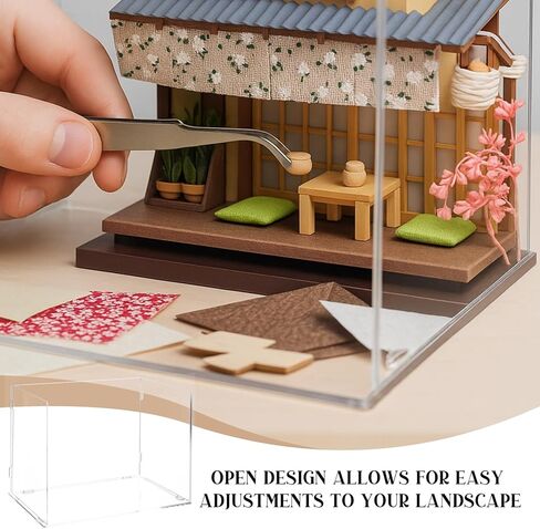 Chunful 5 Sides Acrylic Diorama Kit Large Display Boxes for Dollhouse Room Box Miniatures Figures Collectibles Unfinished 11.8 x 8.3 x 8.7 Inch, Quick Install for DIY Crafts Model Toys in Saudi Arabia
