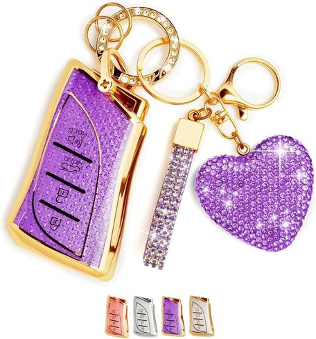 Key Fob Cover with Diamond, Compatible with Lexus ES LS LC RX NX LX TX GX Series 2018-2025 etc, Sparkling TPU Key Case and Bling Heart Decoration for Women (Silver) in Saudi Arabia