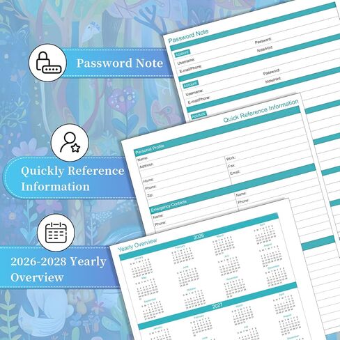 2025-2026 18-Month Academic Monthly Planner 9'' x 11'' Spiral Bound Hard Cover with Double-Sided Pocket for Women, Men in Kuwait