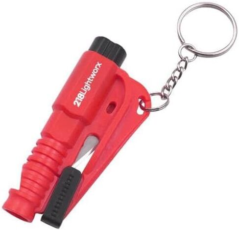 Car Safety Tool – 2-in-1 Glass Breaker & Seat Belt Cutter – Emergency Escape Keychain Hammer – Compact & Lightweight – Set of 2 (Blue & Red) in Saudi Arabia