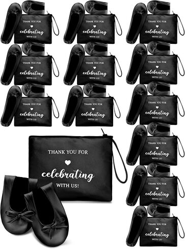 Cuffbow Wedding Foldable Flats Dancing Shoes Bulk Women's Roll up Ballet Flats Wedding Party Slippers for Bridesmaids Guests in Kuwait