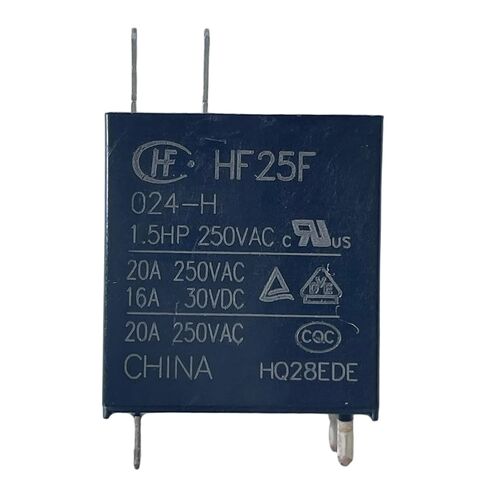مرحل الطاقة HF25F-024-H 24VDC، 20 أمبير 250 فولت تيار متردد SPST-NO (نموذج واحد أ) - آثار أقدام تركيب PCB (قياسي/النوع 1/2/3/4) - متوافق مع عائلة HF25F - استبدال لوحة تحكم الأجهزة/الميكروويف، UL/TÜV in Saudi Arabia