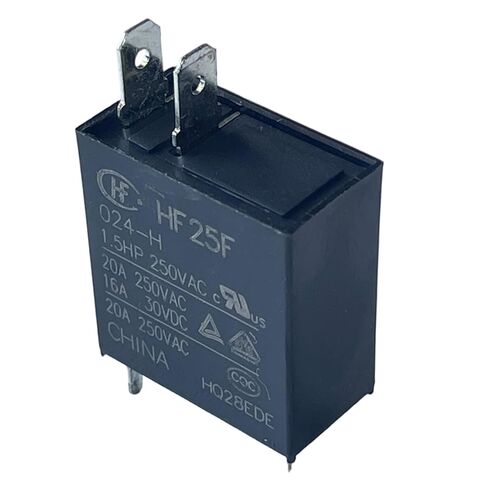 مرحل الطاقة HF25F-024-H 24VDC، 20 أمبير 250 فولت تيار متردد SPST-NO (نموذج واحد أ) - آثار أقدام تركيب PCB (قياسي/النوع 1/2/3/4) - متوافق مع عائلة HF25F - استبدال لوحة تحكم الأجهزة/الميكروويف، UL/TÜV in Saudi Arabia