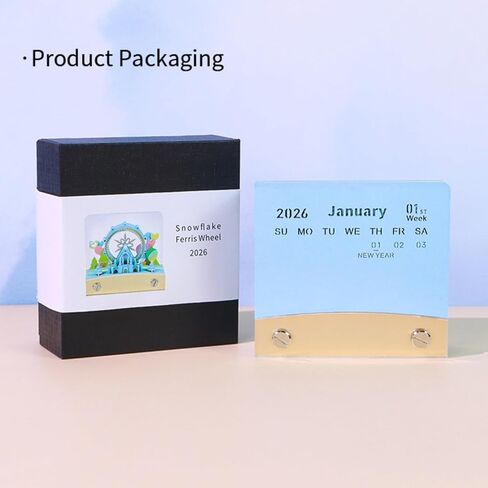 تقويم قطعة الوقت 2026، تقويم ثلاثي الأبعاد قابل للتمزيق، لوحة مذكرة فنية لنحت الورق هدية مفكرة لعيد الميلاد لتزيين سطح المكتب (مع الضوء، مع البطاريات) in Kuwait