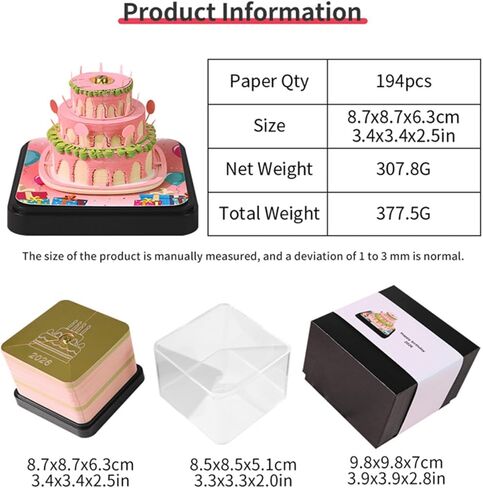 Time Piece Calendar 2026, 3D Tear-away Calendar, Paper Carving Art Memo Pad Notepad Gift For Christmas Housewarming Desktop Decoration(With Light, With Batteries) in Saudi Arabia