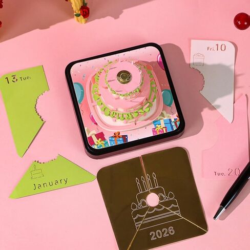 Time Piece Calendar 2026, 3D Tear-away Calendar, Paper Carving Art Memo Pad Notepad Gift For Christmas Housewarming Desktop Decoration(With Light, With Batteries) in Saudi Arabia