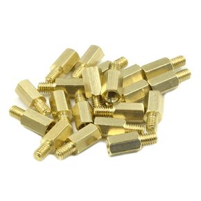 Hxchen M3 x 20mm + 6mm Male to Female Thread Brass Hexagon Hex Standoff Spacer Pillars - (50 Pcs)