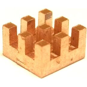 Easycargo 10 Pieces 7mm Copper Heatsink Kit 7x7x4mm + 3M 8810 Thermal Conductive Adhesive Tape, Mini Small Cooler Heat Sink for Cooling VRM GPU Stepper Driver MOSFET Regulators 7mmx7mmx4mm