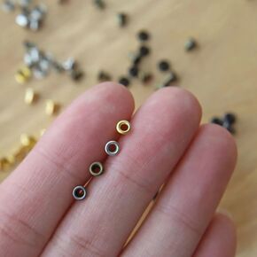 1.5mm (Inner Diameter) Super Tiny Eyelet, in 4 Colors, for BJD Doll Clothes and Shoes Making, Mini Craft Supply, 20 PCS (Black)