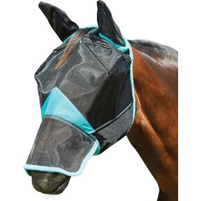 WeatherBeeta ComFiTec Deluxe Fine Mesh Mask with Ears & Nose, Grey/Turquoise, Full