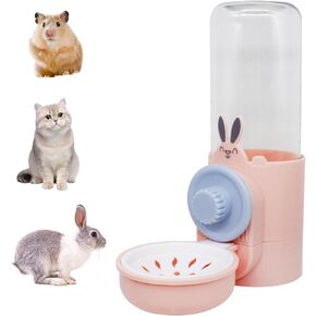 WishLotus Rabbit Water Bottle, Detachable Pet Cage Hanging Guinea Pig Water Dispenser 500ml/17.6 oz No Drip Automatic Rabbit Water Dispenser for Rabbits Guinea Pigs Small Animals to Drink Water (Blue)