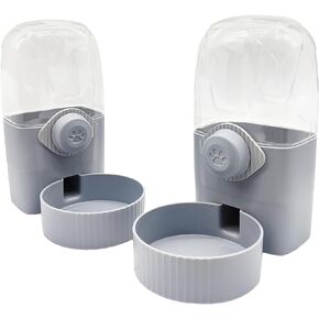 34oz Hanging Automatic Rabbit Feeders for Cages Gravity Ferret Food Dispenser Cat Food Bowl Set Pet Feeding Station for Guinea Pig Hedgehog Bunny(Cream yellow, Food)