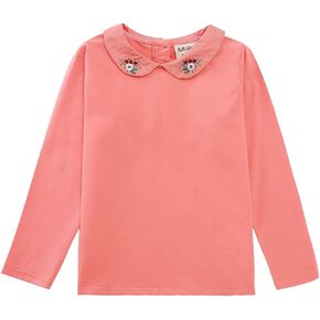 MOMOLAND Toddler Little Girls Long Sleeve Blouses Tops Peter Pan Collar T Shirt