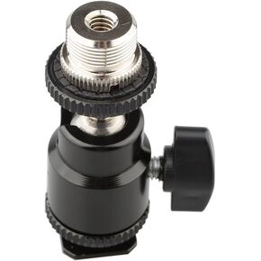 CAMVATE 5/8"-27 Camera Accessory Mount to Cold Shoe with Mini Ball Head for Microphone Stand - 1188