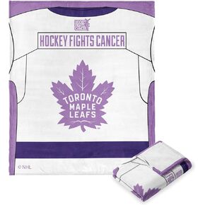 Northwest NHL Toronto Maple Leafs Silk Touch Throw Blanket, 50" x 60", Hockey Fights Cancer Jersey
