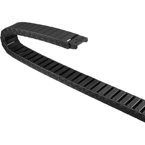 uxcell Drag Chain Cable Carrier Semi Enclosed Open Type with End Connectors R28 15X40mm 1.5 Meter Plastic for Electrical CNC Router Machines Black