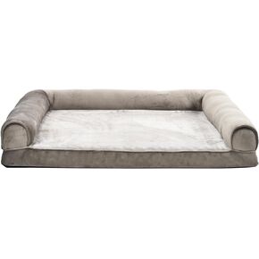 Amazon Basics Foam Living Room Couch Dog Pet Bed with Removable Cover, Large, 36 x 27 x 6.5 inches, Brown
