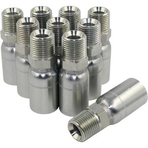 (10-PCS) L-MP-08-08 1/2'' ID Hose x 1/2'' NPT Male Hydraulic Hose End Crimp Fitting Hydraulic Hose Fitting