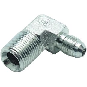 1 Piece 3/8" Male JIC (9/16"-18 Tpi) x 1/4" Male NPT Hydraulic Fitting 37° Flare to 90° Elbow Pipe Adapter