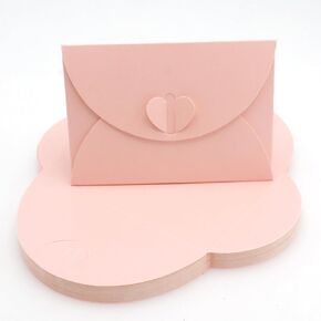 32pcs Heart Clasp Mini Envelopes, Black Cute Tiny Envelopes, Cute Present Card Holder for Love Letters & Personal Notes, Wedding Greeting Party