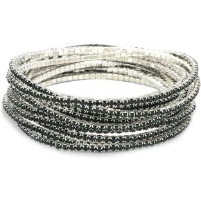 Supra Diamanto 9PCS Rhinestone Stretch Bracelet for Women Multilayer Boho Stackable Bracelet for Women Stacking Tennis Bracelet Rhinestone Bracelet Set Wedding Jewelry Birthday Gift