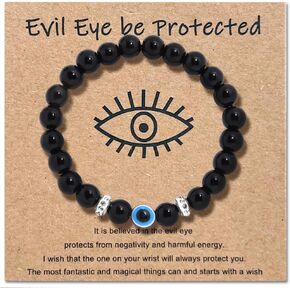 jewanfix الطبيعية تمتد preppy سوار مطرز حزمة للجنسين، الرجال ربط سوار، مطرز أساور حبة العين الشريرة، نزار، أساور العين التركية المصنوعة يدويا، العين الشريرة سوار محظوظ جيد لحماية نعمة سوار للنساء الرجال صديق الفتيان الفتيات هدية in Kuwait