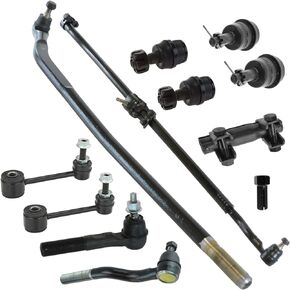 TRQ Tie Rod End Drag Link Ball Joint Sway Bar Link Steering Suspension Kit 12pc Set for 2007-2017 Jeep Wrangler JK