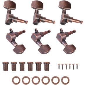3L3R Guitar Tuning Pegs, Red Bronze Copper Alloy Machine Heads Guitar Pegs Locking Tuner Set