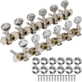 Guitar Tuning Key,Durable 12 String Guitar Metal Tuning Pegs Keys Machine Heads Set Guitar Upgrade Parts