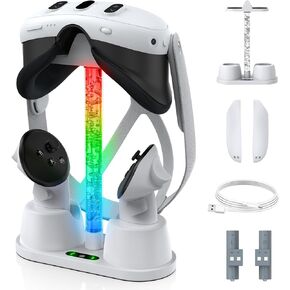 Charging Dock for Quest 3, Quest 3 Charging Station with RGB Light & Stand Non-Slip,VR Controller and Headset Charge Simultaneously, Display Stand for Quest 3 in Saudi Arabia