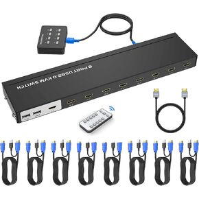 16 منفذ KVM Switch Console HDMI 4K@30 هرتز + 16 حزمة كابلات لإدارة نظام تكنولوجيا المعلومات في مركز البيانات، 1U Rackmount in Kuwait