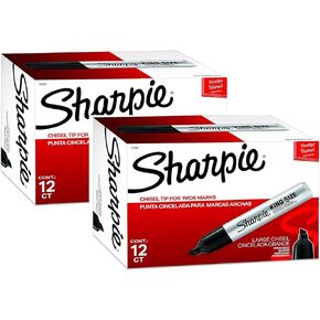 Sharpie Chisel Tip Pro Permanent Markers, King Size Black, 24-Count