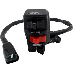 Handlebar Switch Engine Start Stop Run Off Headlight for Kawasaki Bayou 300 KLF300 Bayou 400 KLF400 Lakota 300 KEF300 Prairie 400 KVF400 (OEM# 46091-1462)