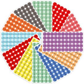 1320 Pcs Month Stickers Colorful Monthly Stickers 1 Inch Round Month Labels 12 Months of The Year Stickers Self Adhesive Month Planner Stickers Color Coding Month Tags
