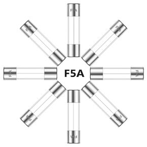ALLECIN 5A 250V 6x30MM Fast Blow Glass Fuse 5 Amp 250 Volt 0.24 x 1.18 Inch Fast-Acting Tube Fuses F5AL250V (Pack of 20Pcs)
