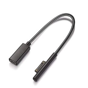 Sisyphy Surface to USB C Charging Cable (Female USB-C, 20 cm), Compatible with Microsoft Surface Pro 7/6/5/4/3 Go3/2/1 Laptop4/3/2/1, Requires 45W 15V/3A USB-C Charger