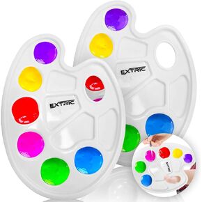 Paint Palette - 2 Pack Paint Tray, Paint Palette Tray for Kids Painting, Paint Trays for Kids and Adults - Paint Supplies, Paint Holder Tray for Art Classes, Paint Party's, Paint Pallets for Kids